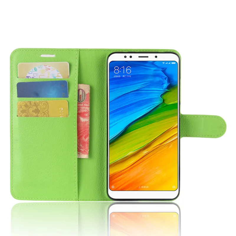 Чехлы для Xiaomi Redmi 5 Plus чехол кошелек Роскошная искусственная кожа мягкий силикон