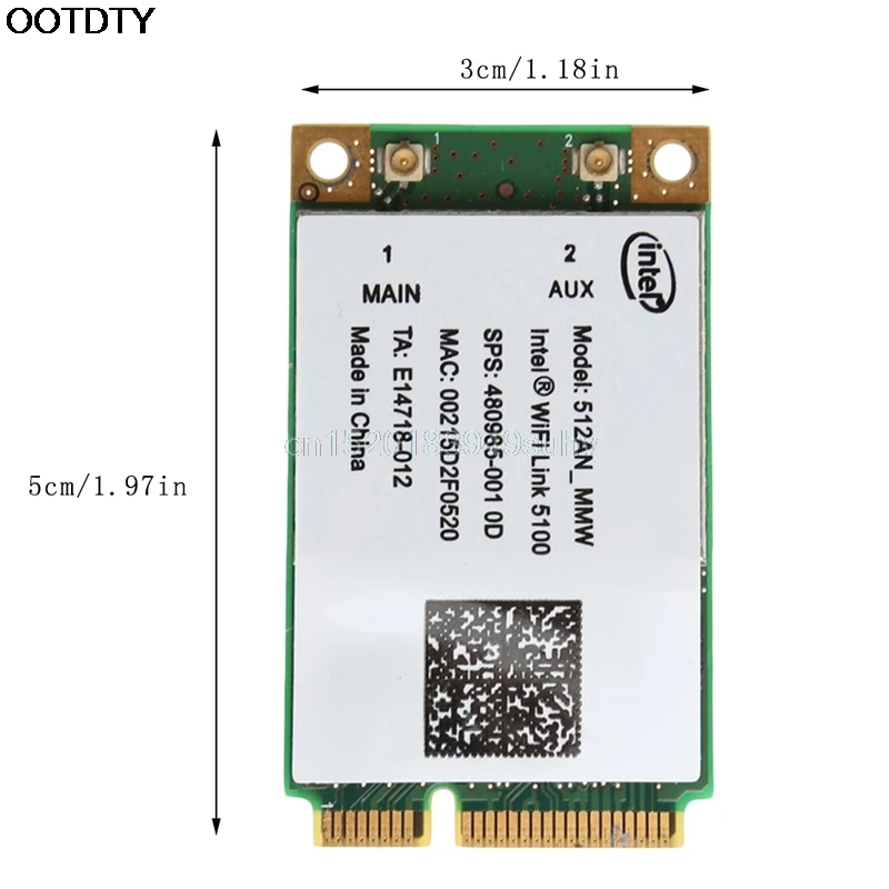Mini PCI-E  Link Intel 5100 WIFI 512an_mw 300M,  WLAN- 2, 4/5  # L059 # new hot