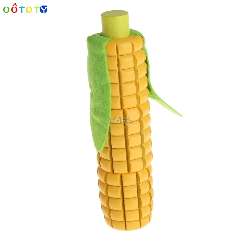 corn Деревянные разделочные продукты овощные разделочные Ролевые Игры развивающие игрушки подарок для ребенка-TwFi - Цвет: corn