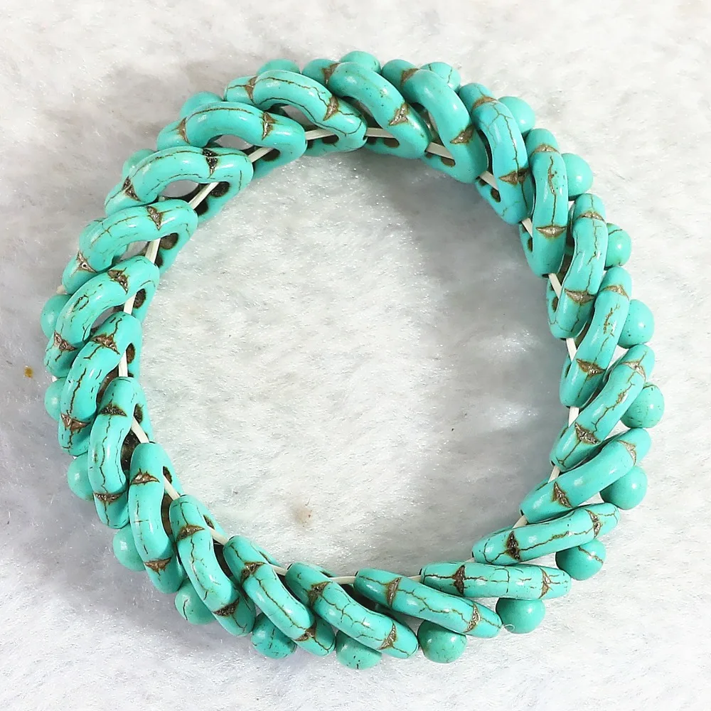 Модные 20x6 мм Разноцветные calaite бирюзовый камень Бусины Подсолнух DIY Браслеты для