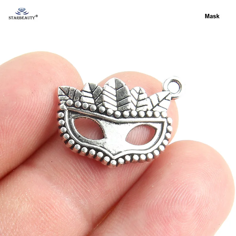 Starbeauty 10pcs Charming Mask DIY Jewelry Accessories Alloy Keychain Bracelet Component Body Findings Ear Piercing Part | Украшения и