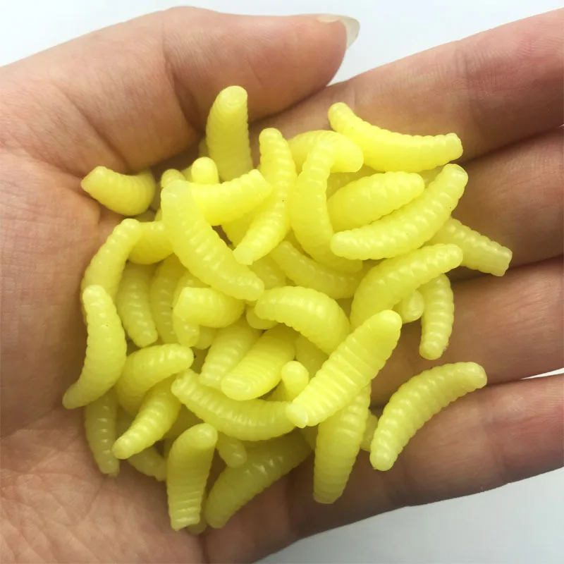 50 шт. 2 см 0 4 грамма цветная силиконовая приманка maggot Grub белок мягкие приманки