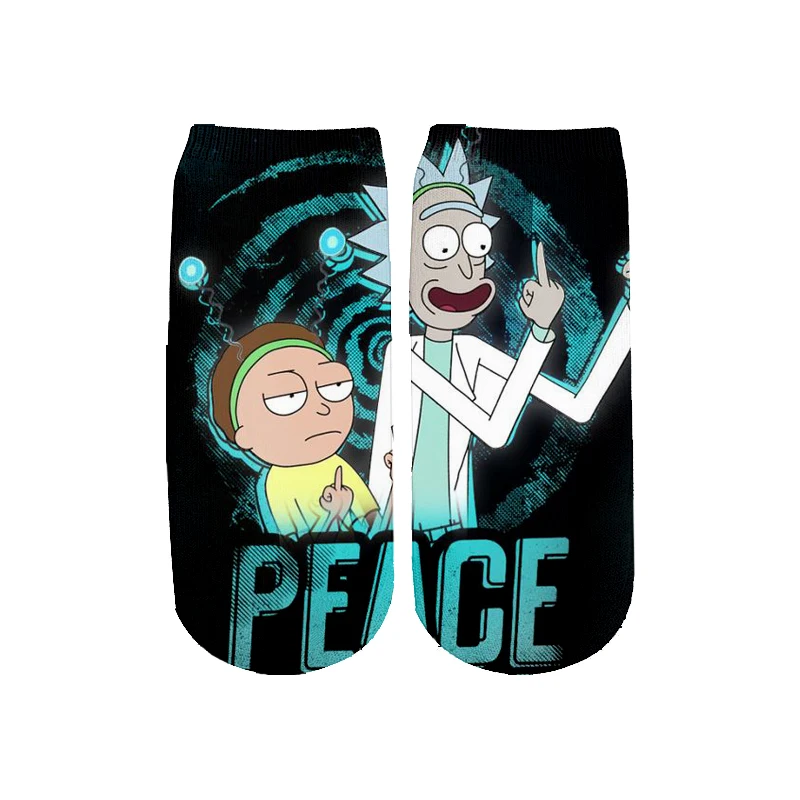 Новейшие Rick and Morty 3D печатных мультфильм милые короткие носки для мужчин женщин harajuku корейские носки RS-002