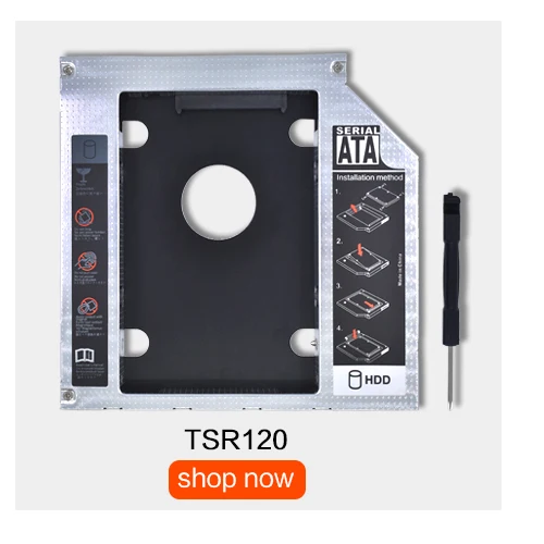 TISHRIC Универсальный Пластик 2nd HDD Caddy 12,7 мм SATA 3,0 для 2,5 ''7/9/12,5 мм SSD Коробка Чехол Корпус адаптер DVD-ROM Optibay
