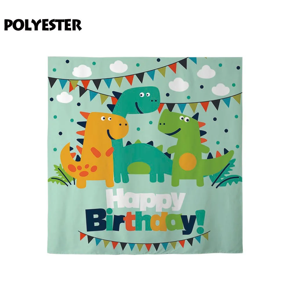 Funnytree happy birthday Dinosaur party backdrops banner photography studio children photo background photophone vinyl photozone |