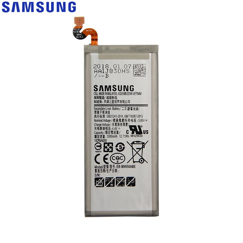 Оригинальная Замена samsung батарея для Galaxy Note 8 Note8 N9508 N9500 проект Байкал натуральная батарея EB-BN950ABE EB-BN950ABA