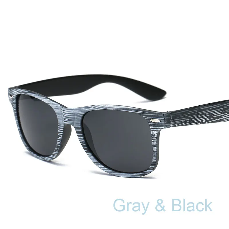 Gray Black Новые модные готические деревянные солнцезащитные очки для мужчин s Ретро De Sol брендовые Солнцезащитные очки Квадратные женские мужские брендовые дизайнерские зеркальные цветные очки - Цвет линз: Gray Black