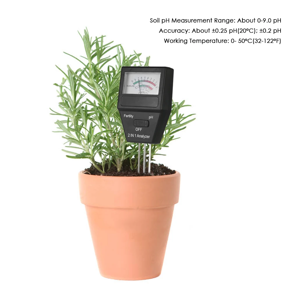 2 in 1 soil tester Mini digital Soil pH Meter Fertility Tester Analyzer ph +Three Probes for Gardening Farming Lawn | Инструменты