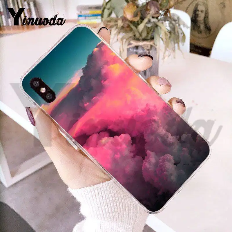 Чехол Yinuoda для iphone 7 6 X розовый милый чехол телефона с изображением неба космоса
