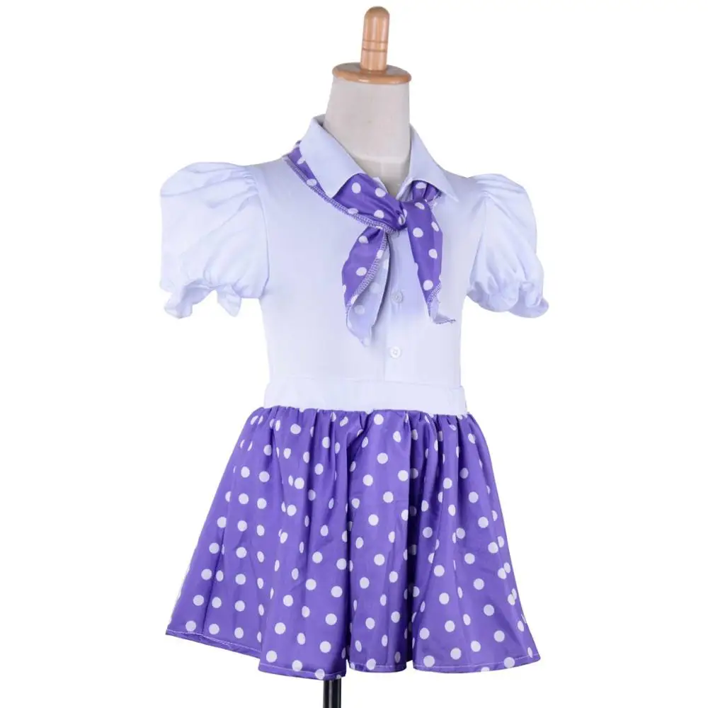 Purple 1950 детское нарядное платье в стиле рок-н-ролл, носки 50-60 лет, джазовый костюм в стиле хип-хоп для маленьких девочек, юбка в горошек с шарфом, наряд - Цвет: Purple