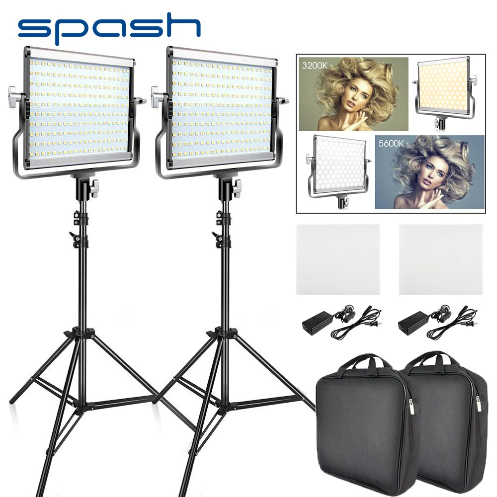Spash L4500 2 компл. видеосвет со штативом лампа для фотосъемки свет для видео студия Bi-color 3200K-5600K CRI95 видео свет лампа со штативом