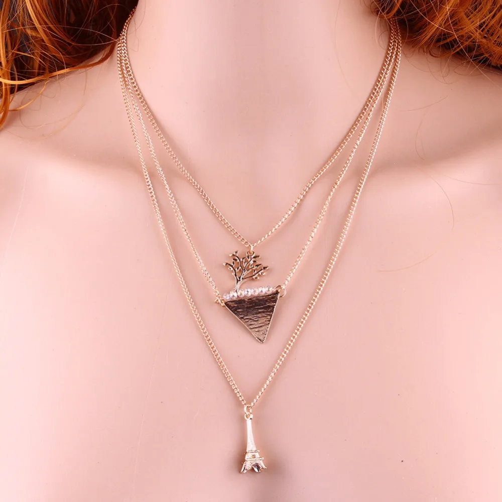 1 шт. Pinksee 2017 Многослойные Геометрические треугольные подвески в виде дерева