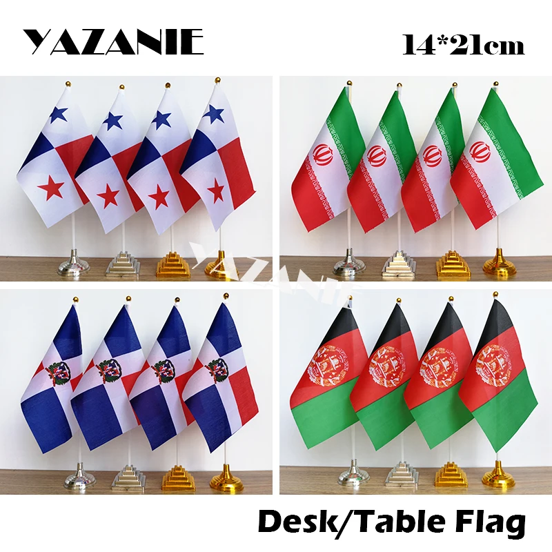 YAZANIE 14х21 см 4 шт. настольный флаг из полиэстера с пластиковой основой для Панамы