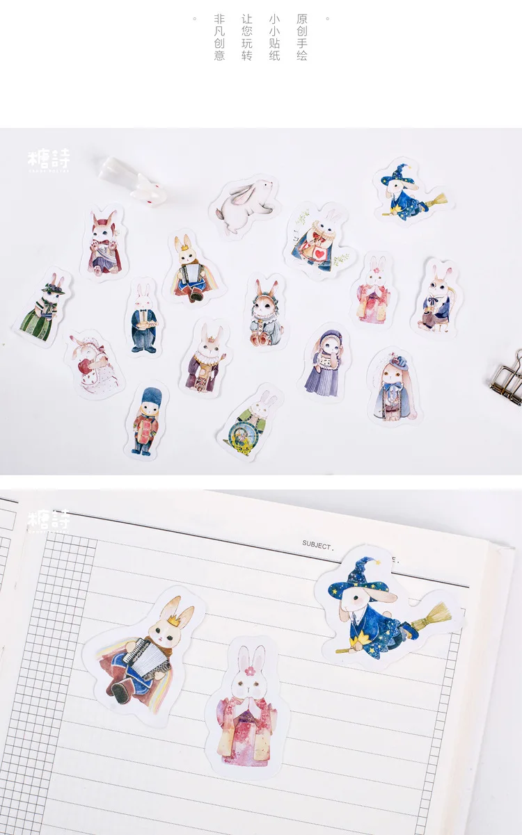 45 шт./кор. Пасхальный кролик наклейки кроликов Pack Kawaii Бумага планировщик для скрапбукинга важная канцелярские Эсколар школьные принадлежности TZ267