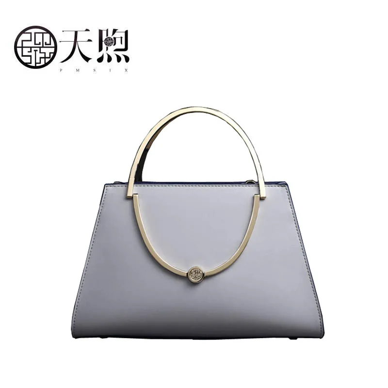 Pmsix 2020 New Women Leather bag quality handbags Fashion embroidered Luxury Cowhide tote women leather shoulder | Багаж и сумки