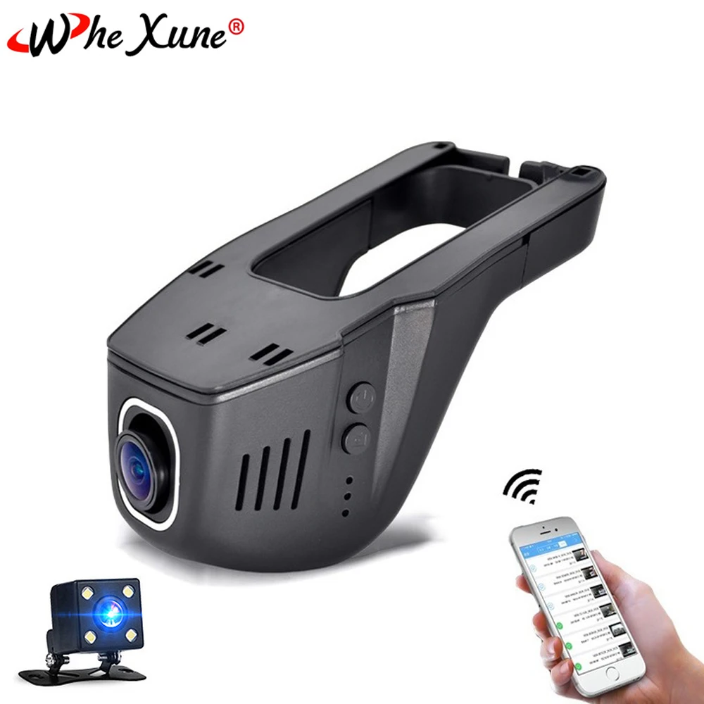 Автомобильный видеорегистратор WHEXUNE Wi Fi FHD 1080P Novatek 96658 Sony IMX323 два объектива мини с