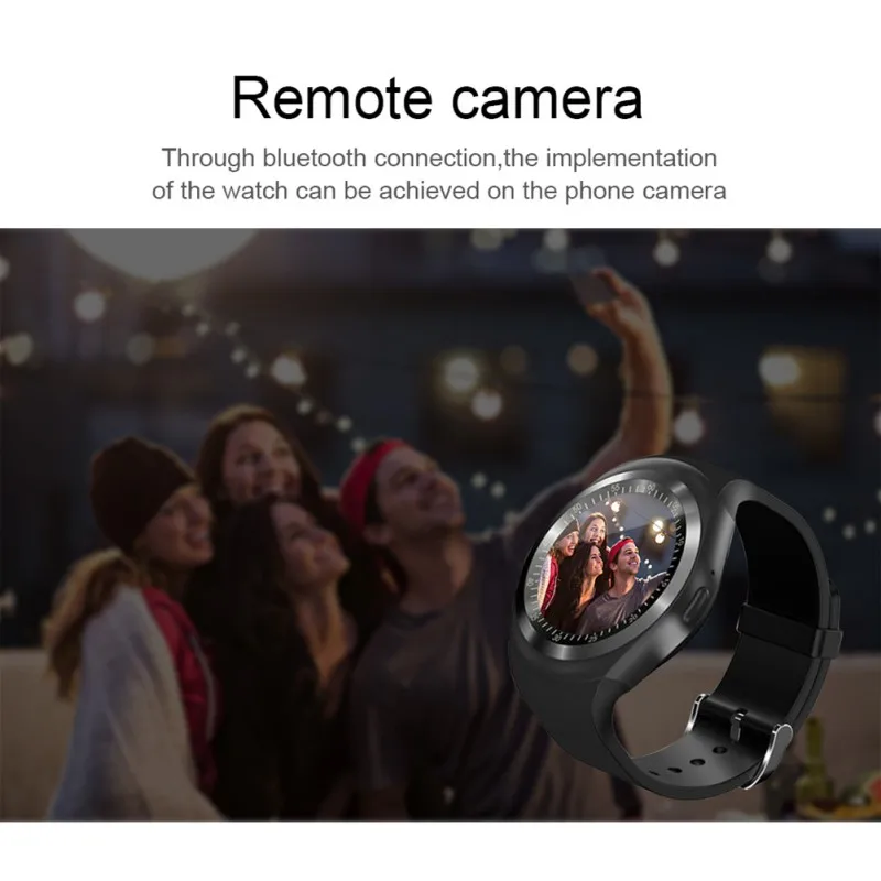 Bluetooth Y1 Смарт-часы Relogio Android SmartWatch телефонный звонок GSM Sim Удаленная камера Дисплей информации спортивный шагомер
