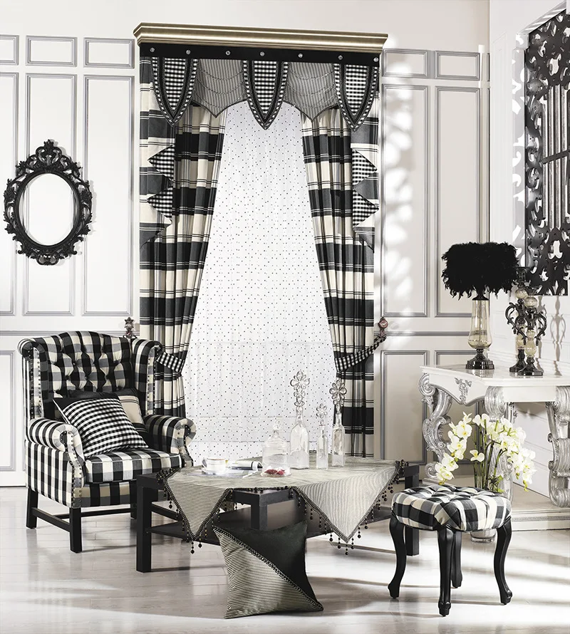 Новые Клетчатые Занавески новые занавески тканевые шторы для спальни гостиной