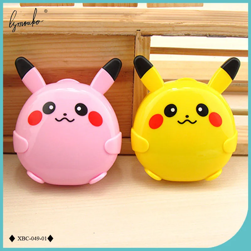 Lymouko Новый стиль мультфильм узоры карман с зеркалом кейс для контактных линз