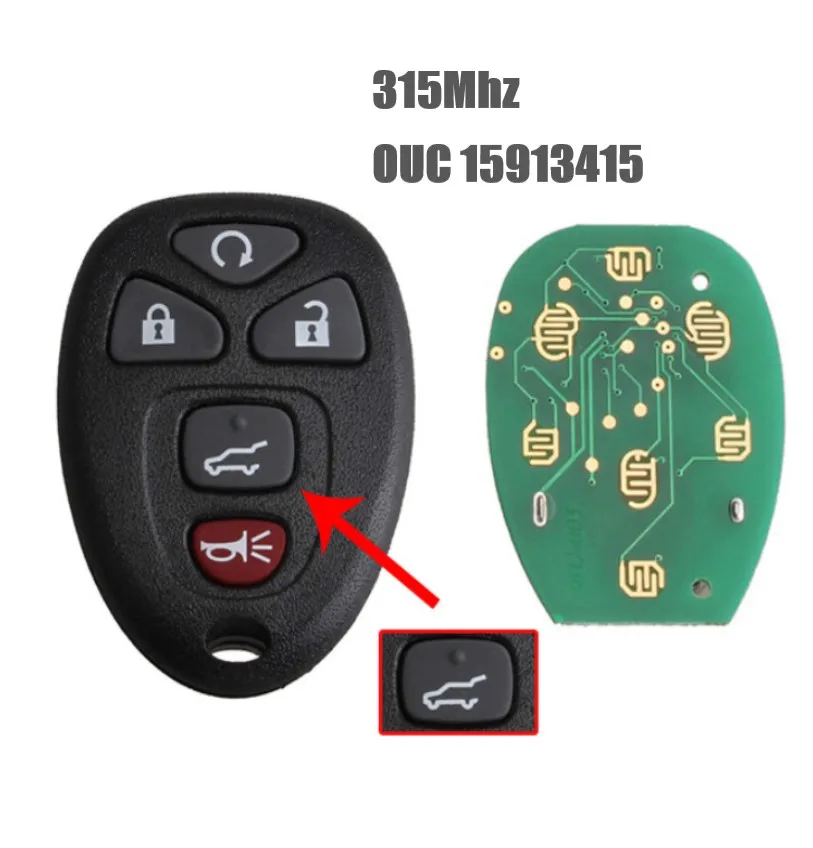 

315Mhz Remote key For Chevrolet Silverado Su GMC Acadia Savana Sierra Yukon XL 1500 2007 2008 2009 2010 2011 2012 2013 2014