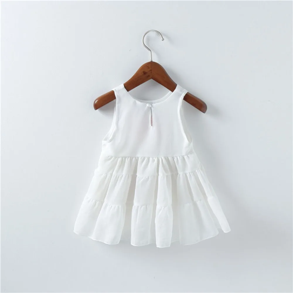 Летнее платье для новорожденных девочек с клубничной аппликацией Повседневное