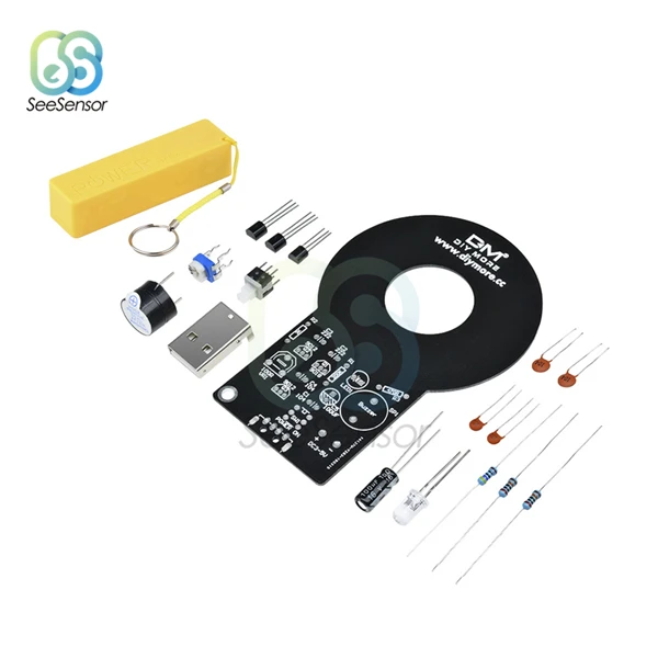 With Yellow Case DIY Kit детектор металла Комплект Электронный комплект DC 3 V-5 V 60 мм Бесконтактный Сенсор модуль DIY электронные детали детектор металла - Цвет: With Yellow Case