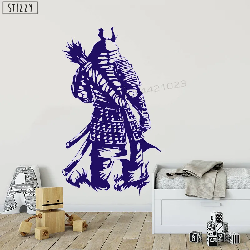 Настенная Наклейка stizzy Samurai Warrior Armor для гостиной художественная роспись детской