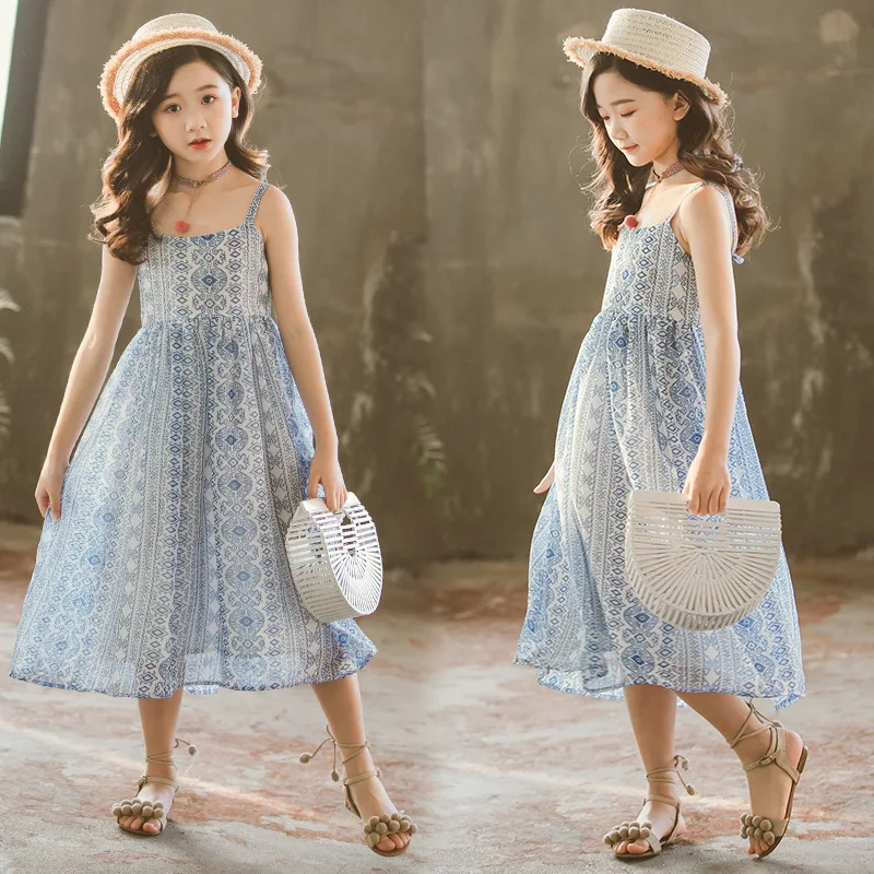 Длинное платье для девочек крупного телосложения Широкое Платье 2021 летняя