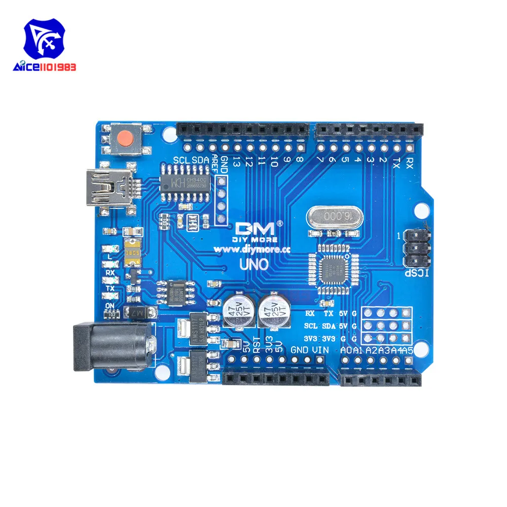 Макетная плата CH340 UNO R3 ATmega328P сменный мини USB интерфейс с кабелем ATmega16U2 для Arduino