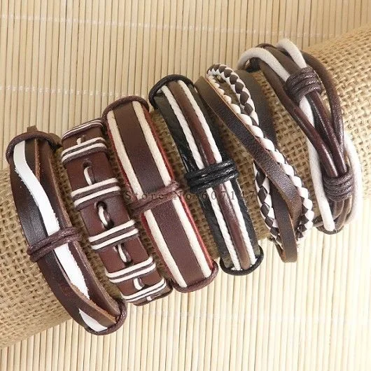 Мужской браслет ручной работы дружба оптовая продажа (6 шт./лот) этнический