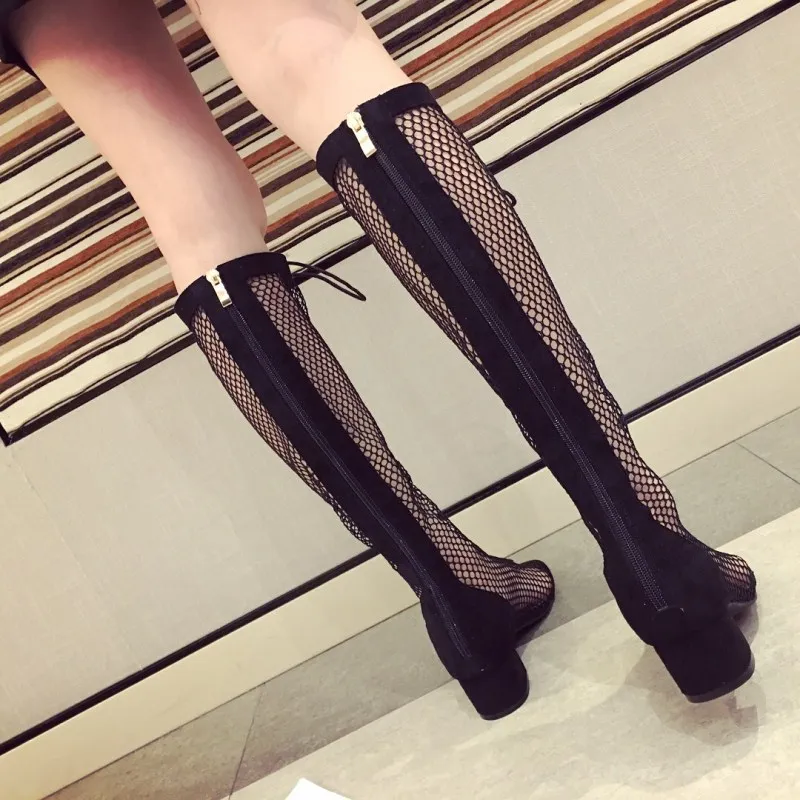 Брендовая женская обувь Сапоги до колена Сезон весна-осень Новые сапоги с