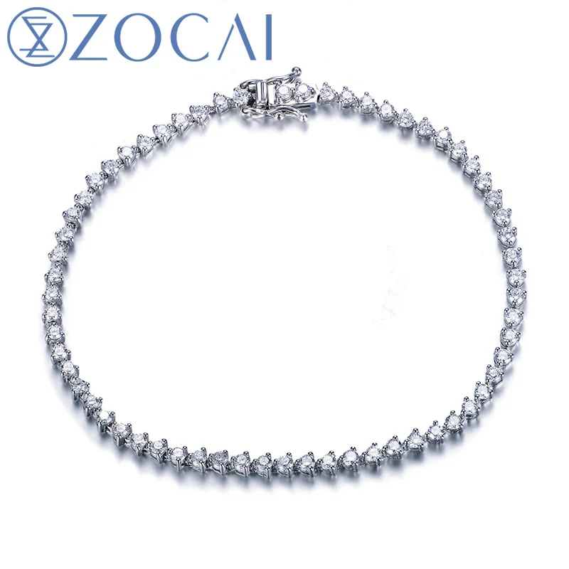 

ZOCAI Style Bracelet 1.8 CT natural genuine diamond 18K white gold bracelet fine jewelry S00113