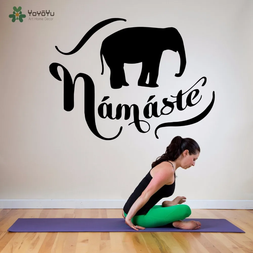 YOYOYU Wall Decal Namaste Vinyl Stickers Buddha Elephant Quote Yoga Studio Hindu Ganesha Pattern Poster Modern Decor SY750 | Дом и сад