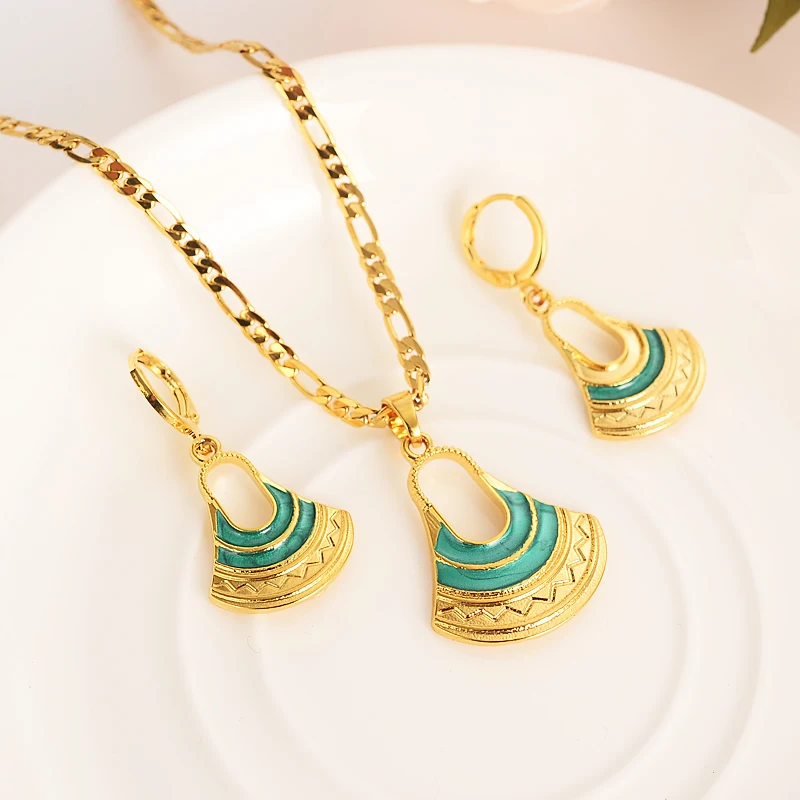 Африканский дом PNG топор птица наборы Золотая сумка ожерелье серьги набор