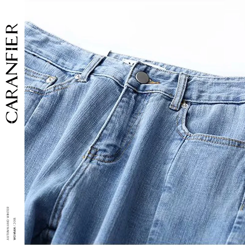 CARANFIER новые джинсы женские с высокой талией свободные Джинсы бойфренда для