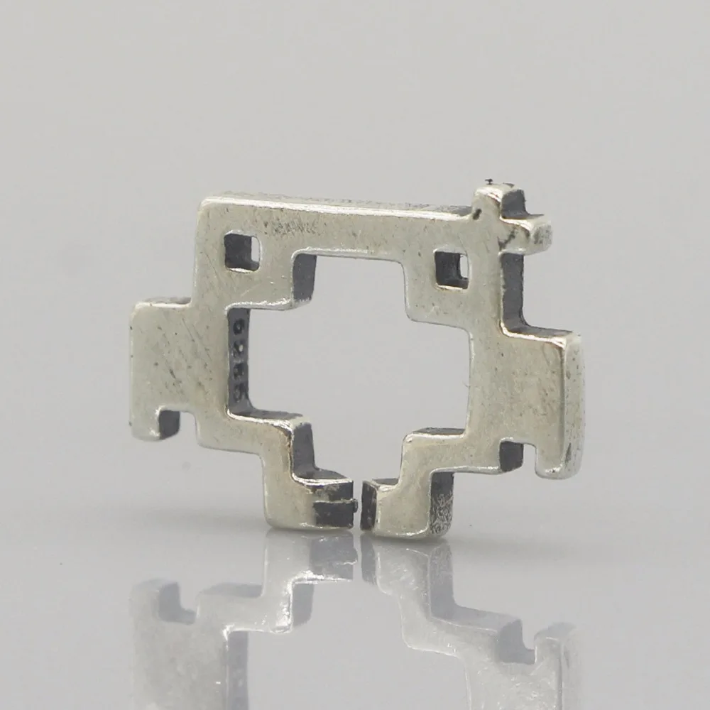 Омела натуральная 925 пробы серебро Пиксели в любви с переключением между дальним