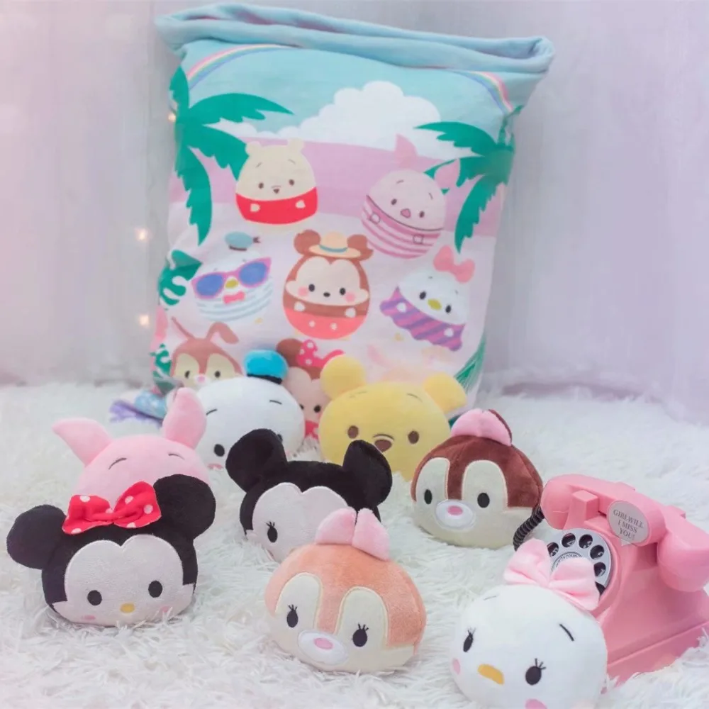 

A Bag Of Mickey Chip Plush 8 pcs Japanese Animation Soft Pillow Corner Bio Cartoon Doll for Kids children