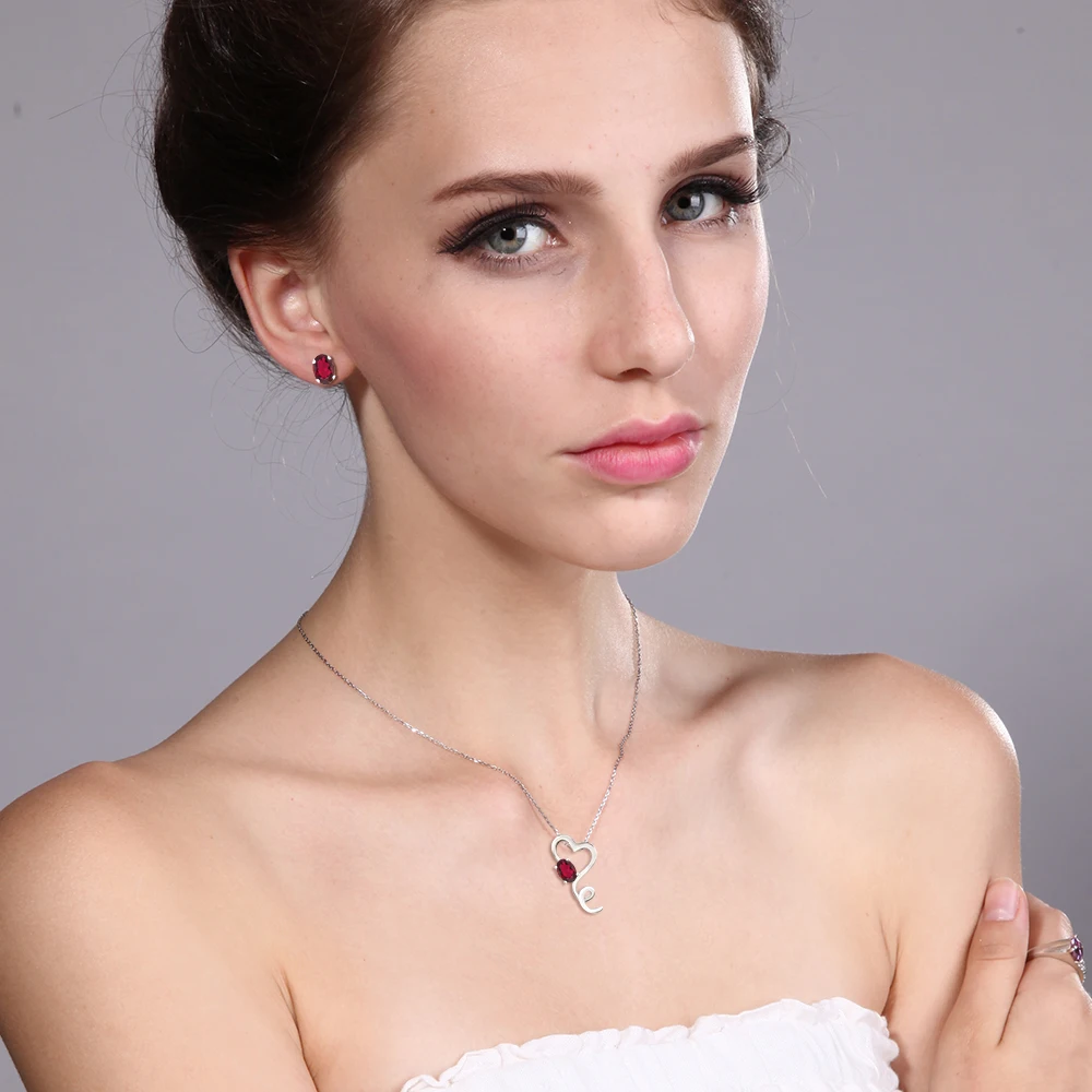 GemStoneKing 2 45 Ct Овальный Красный Мистический топаз набор украшений для женщин