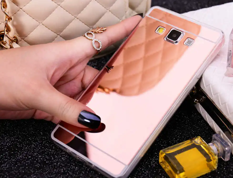 Роскошный зеркальный ПК чехол для телефона для Samsung Galaxy J3, J5, J7 года версия ЕС мягкий силиконовый бампер чехол на и A5 A7 Fundas - Цвет: Rose Gold