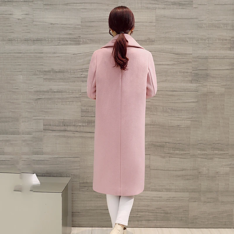 Высокое качество шерстяные пальто женские длинные Cashmer тонкие куртки модная