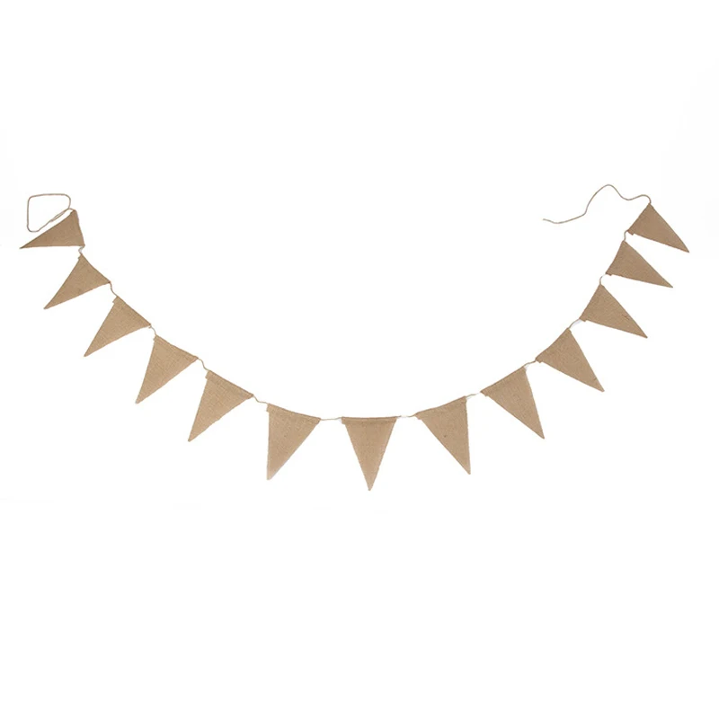 1 шт./лот 13 флагов сплошной цвет Лен джутовый флаг полоса Свадебные украшения