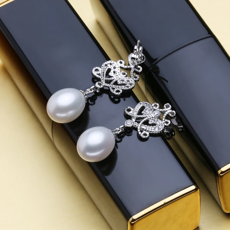 Женские серьги из серебра 925 пробы с натуральным жемчугом|drop earrings|earrings forearrings for