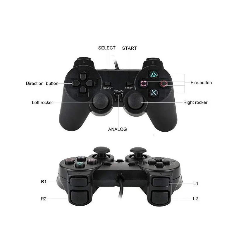 Проводные контроллеры геймпады для Sony PS2 Playstation2 двойной шок игровая консоль