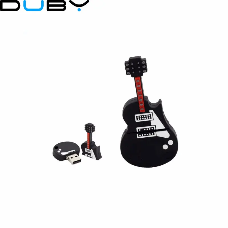 Черный гитары Камера USB флэш-накопитель крутая группа бас-гитары флеш-накопитель