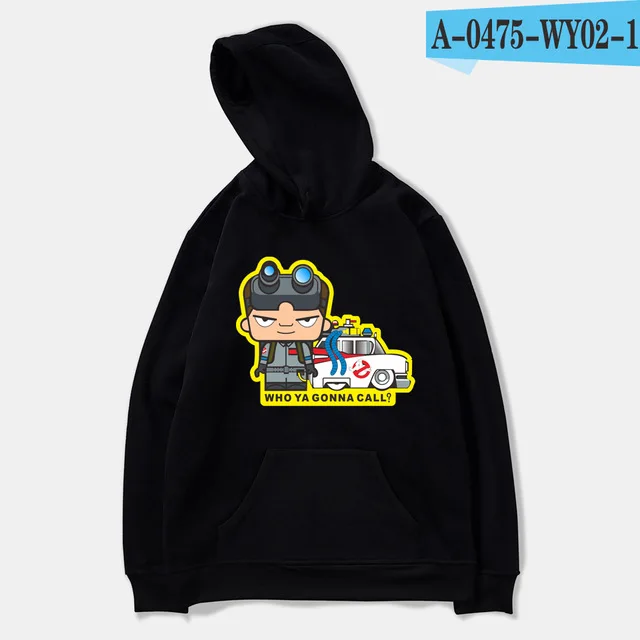 black Hot Sale Ghostbusters Hoodie Men/Women Fashion Casual Loose Black Sweatshirt Print Ghost busters Hip Hop Hoodie Streetwear - Цвет: black