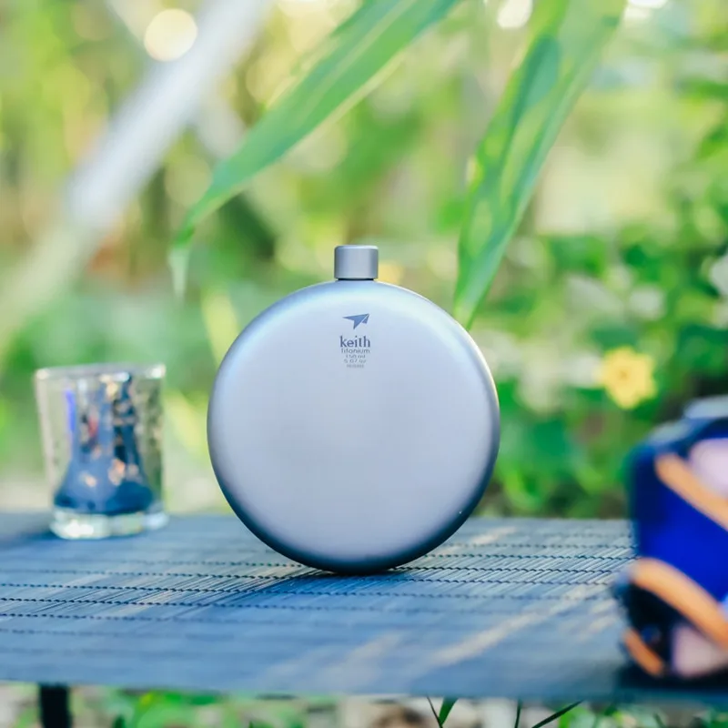 Фляжка Keith из титана фляга с воронкой посуда для напитков портативная Спортивная