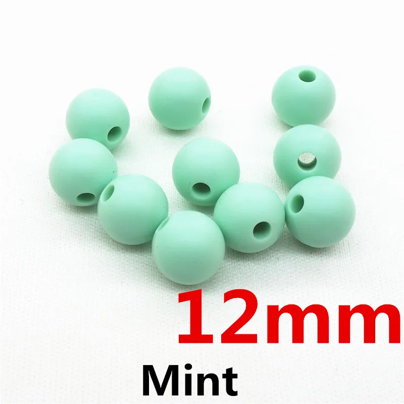 12mm Chenkai 100 шт 9 мм 12 мм 15 мм Силиконовые Бусины Сделай Сам Детские Прорезыватели кольцо для соски Монтессори сенсорные ювелирные изделия делая игрушечный бисер - Цвет: 12mm