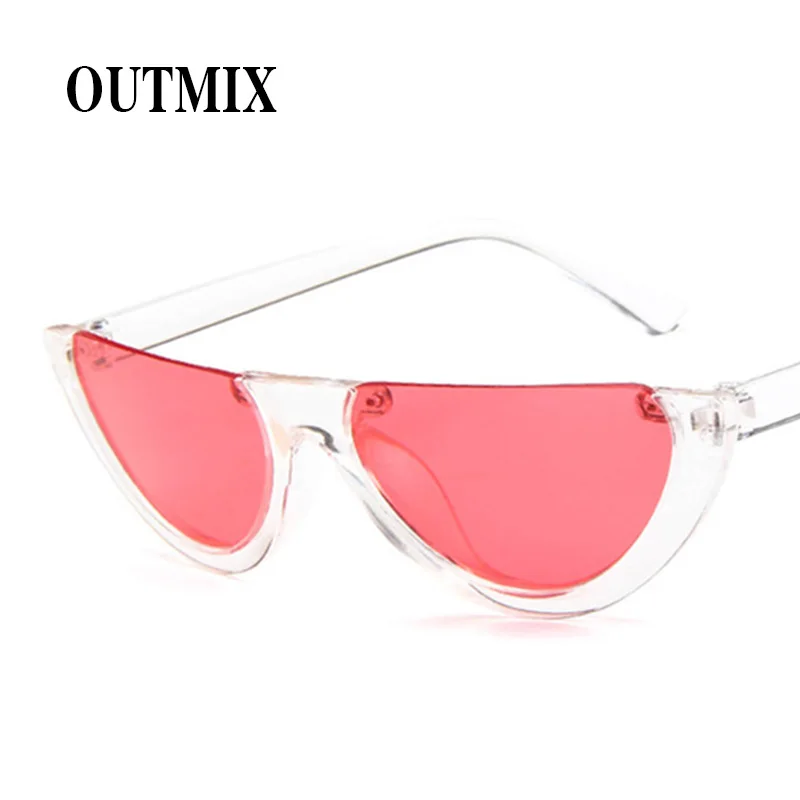 Полу без оправы Солнцезащитные очки CatEye дизайнерские модные солнцезащитные