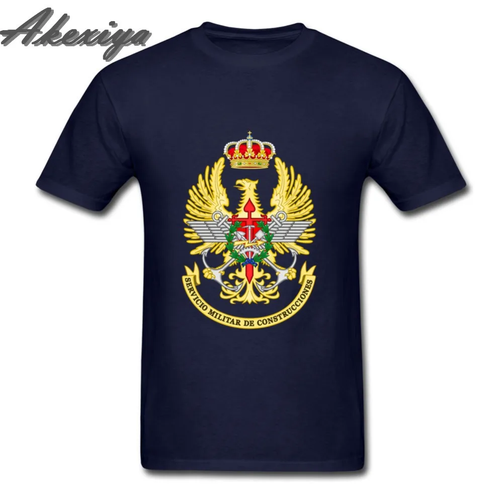 

Emblem of the Spanish Armed Forces Tee Shirt Homme Men Cotton Hipster Basic T-shirt Short Sleeve Youth Guy Large Size Army Tops