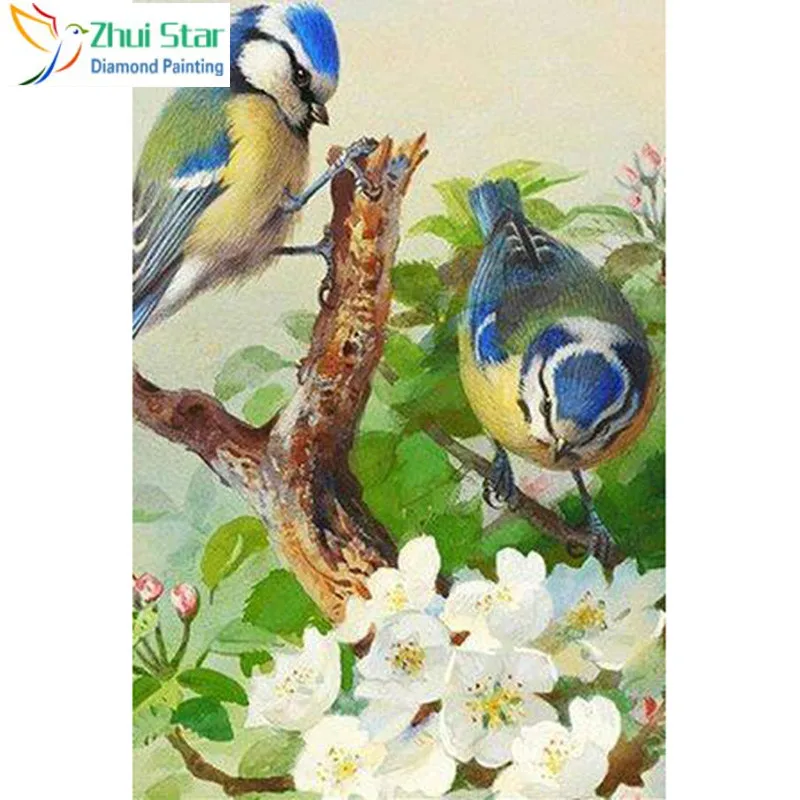 Полноразмерная Алмазная 5D картина сделай сам с двумя птицами вышивка крестиком